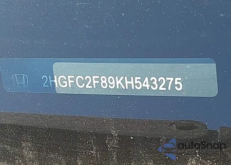 2019 Honda Civic Sport z USA, uszkodzony, nr VIN 2HGFC2F89KH543275